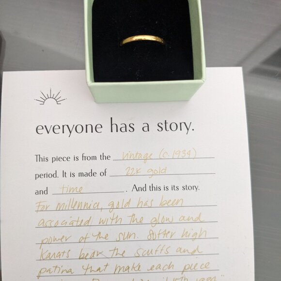 Vintage 1934 Solid 22K gold ring - Picture 3 of 5